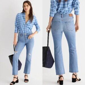 9 in J Crew Billie Demi Boot Crop Distressed Jeans
